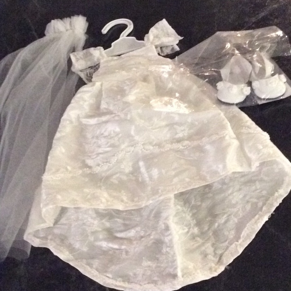 Doll wedding dress,veil,shoes